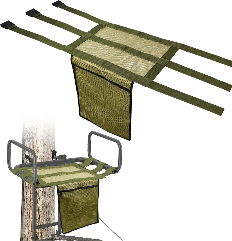 Mofuiry Universal Tree Stand Seat Replacement with Pocket, 16 X 12Inch Lightweight Replacement Treestand Seat with Adjustable Strap Hunting Accessories Fits All Ladder Stand, Works On Climbing Treestands - Image 1
